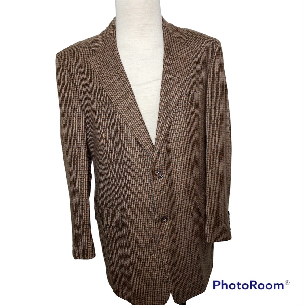 Burberry London Plaid Checked Houndstooth Blazer Jacket 44 R